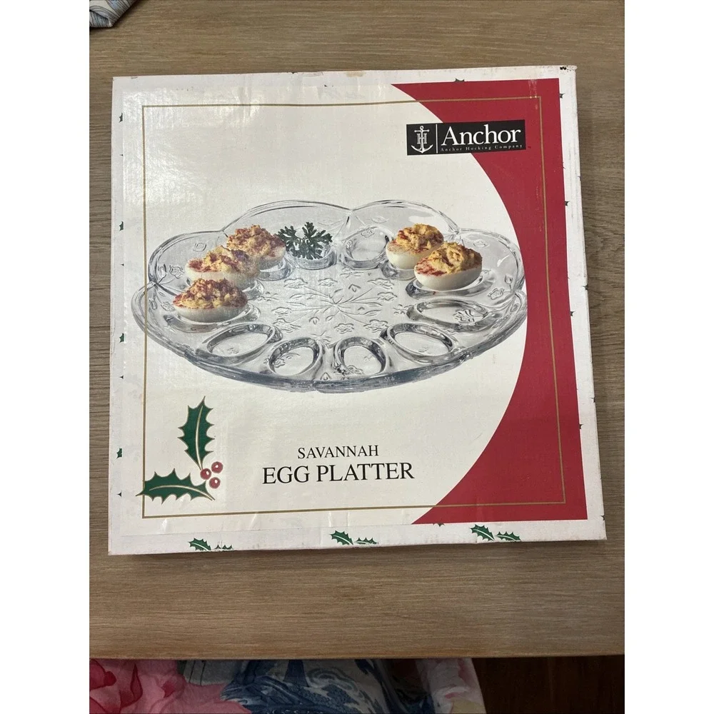 Vtg Anchor Hocking Savannah Deviled Egg 12